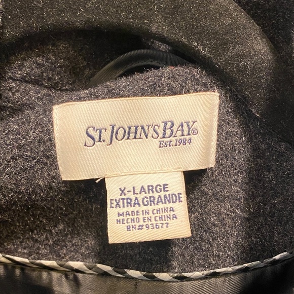 St. John's Bay Charcoal Double-Breasted Pea Coat - Picture 2 of 12